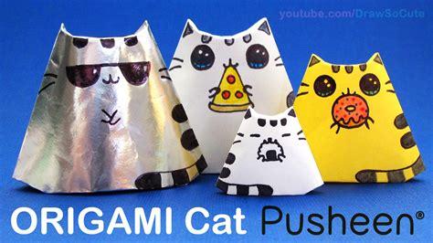 How To Make Draw A Origami Cat Step By Step Easy Pusheen Inspired