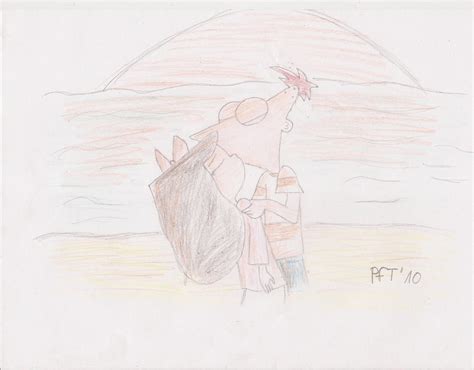 a kiss on the beach by phineasferbtones on deviantart