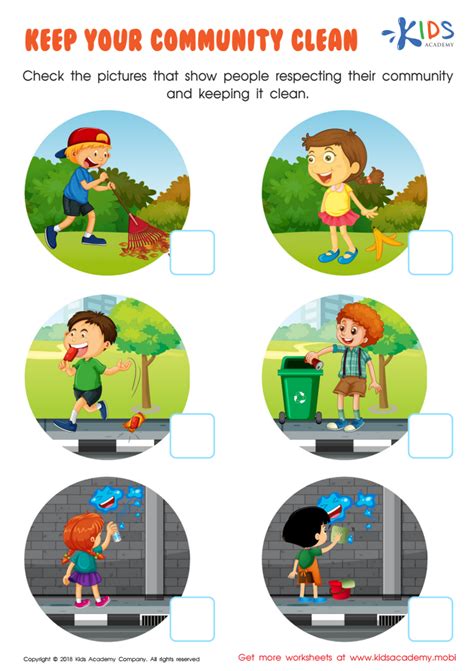 Keep Your Community Clean Worksheet For Kids