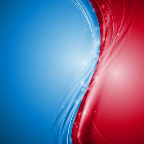 Blue And Red Abstract Vector Waves Design Stock Vector Illustration