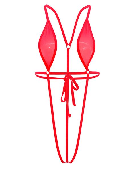 Sling Bikini Red See Through Extreme Slingshot Bikini Mini Micro