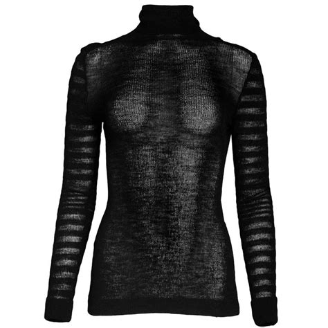 Sonia Rykiel Black Sheer Turtleneck Sweater For Sale At 1stdibs