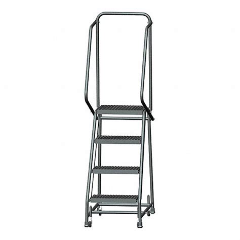 Ballymore 4 Step Rolling Ladder Perforated Step Tread 68 In Overall