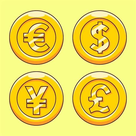 Premium Vector Coin Money Icon Flat Design Gold Coin Cartoon Style
