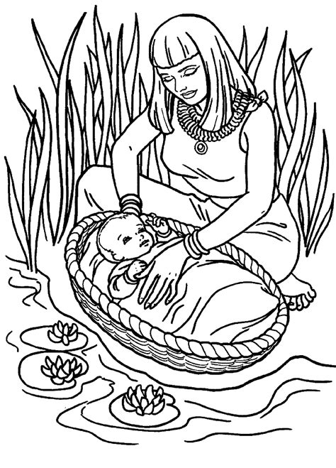 Baby Moses Printable Coloring Pages