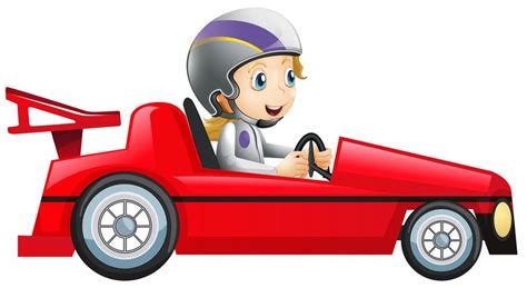 Woman Driving In Red Racing Car Download Free Vectors