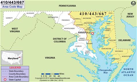 410 Area Code Map Where Is 410 Area Code In Maryland