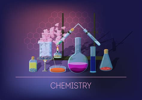Chemistry Concept With Chemical Equipment And Glassware 587449 Vector