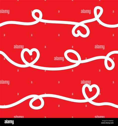 Romantic Doodle Heart Seamless Pattern Valentines Wrapping Paper Stock