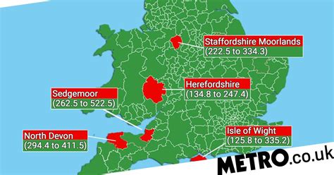 Map Shows Covid Hotspots As Two Thirds Of England See Rise In Cases