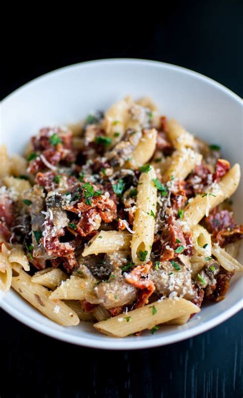 A Delicious Pasta Dish With Chorizo Portobello Mushrooms Sun Dried