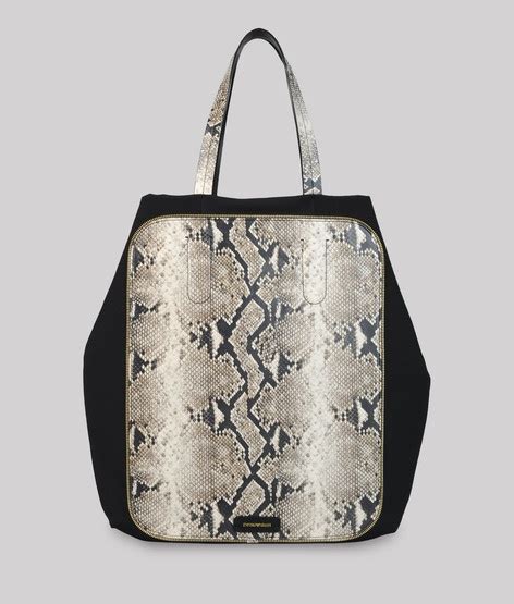 Emporio Armani Snakeskin Print Shopper Accessories Handbags Unique