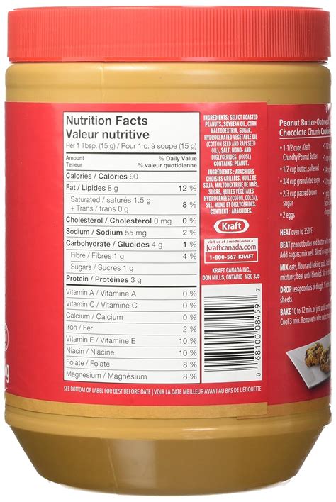 Kraft Peanut Butter Nutritional Value Nutrition Pics