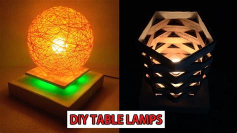 Diy Make Easy Table Lamphomemade Lampshadenight Lamp Diy Home