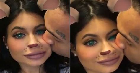 Tyga Shares Kiss With Bear Faced Kylie Jenner As Loved Up Couple Play Around With Snapchat