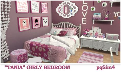 Tania Girly Bedroom Sims 4 Custom Content Pqsim4 Decoración De