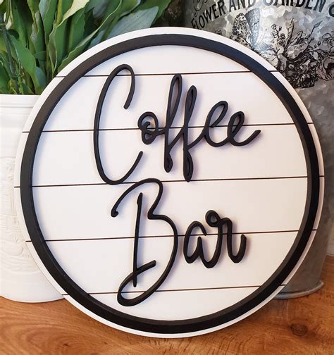 Coffee Bar Sign 3d Coffee Bar Sign Tiered Tray Signs Etsy