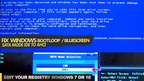 Fix Windows Blue Screen Boot Loop After Change Ide To Ahci Edit