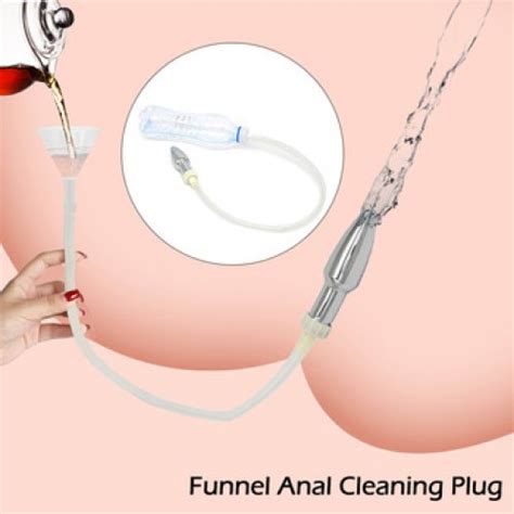 Funnel Enema Nozzle Butt Plug Anus Washing Tube Anal Cleaning Shower
