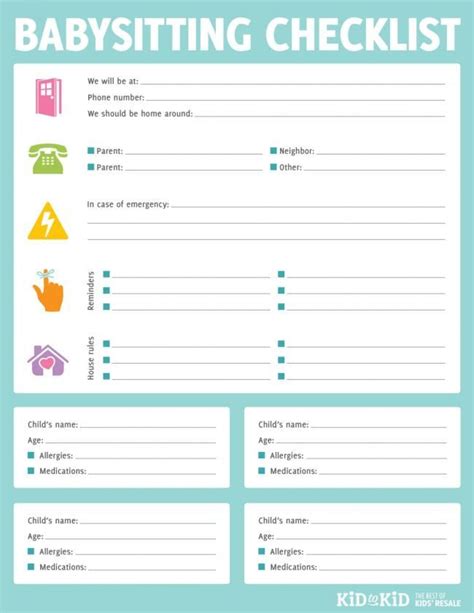 Babysitting Checklist Printable DIY Babysitting Essere Genitori