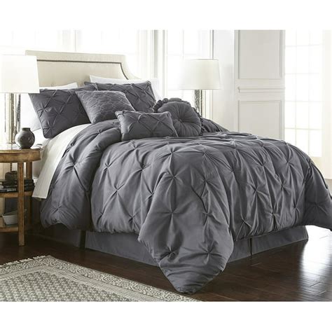 Chezmoi Collection Sydney 7 Piece Pintuck Pinch Pleat Comforter Set