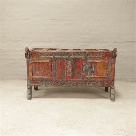 Antique Painted Indian Chest Kings And Queens Antiques