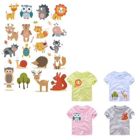 2230 Cm Cartoon Owl Deer Tiger Diy Clothing Ironing Stickers Animals