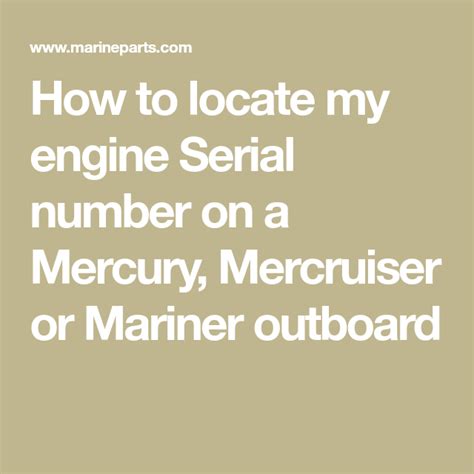 Ordering Mercruiser Parts By Serial Number