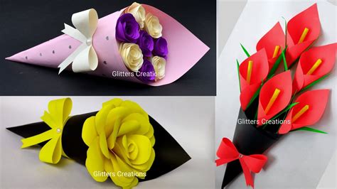 3 Diy Paper Flower Bouquetbirthday T Ideasflower Bouquet Making At