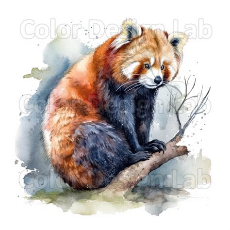 Red Panda Printable Clipart Set Of 8 High Quality Red Panda Etsy
