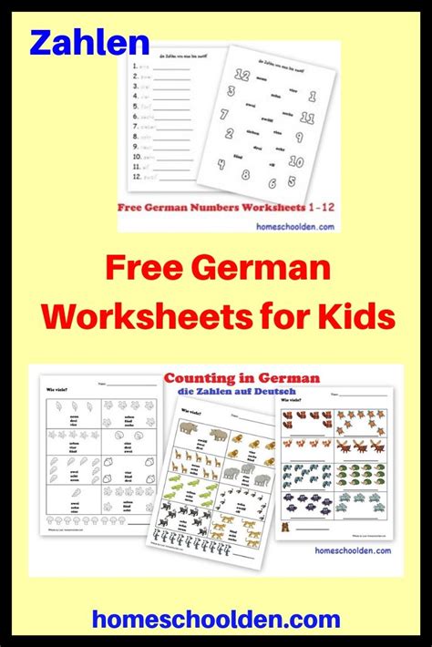 Free Printable German Worksheets For Kids
