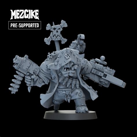 3d Printable Freebooter Orc Lootenant Pre Supported By Mezgike