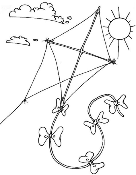 Search through more than 50000 coloring pages. Flying Kite Coloring Page - GetColoringPages.com