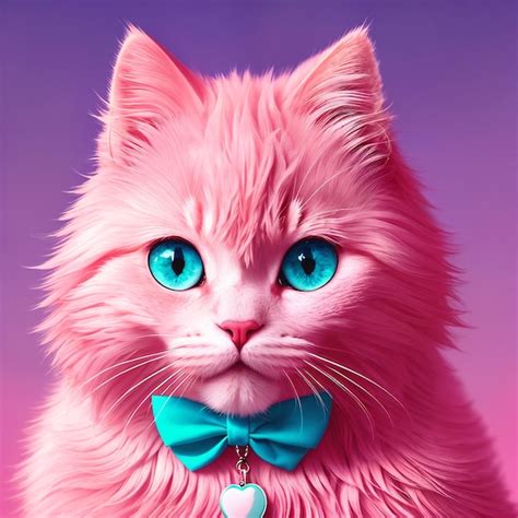 Premium Ai Image Cute Pink Catdigital Creative Designer Artai