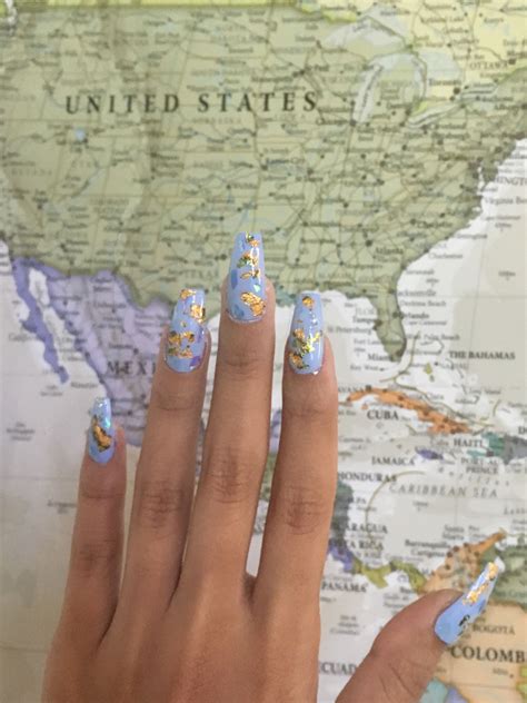 Geographic Map Nails Cabello Y Belleza Uñas Uña