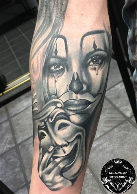 chicano tattoo on forearm by ivan safonov in 2021 tattoos mask tattoo girl tattoos