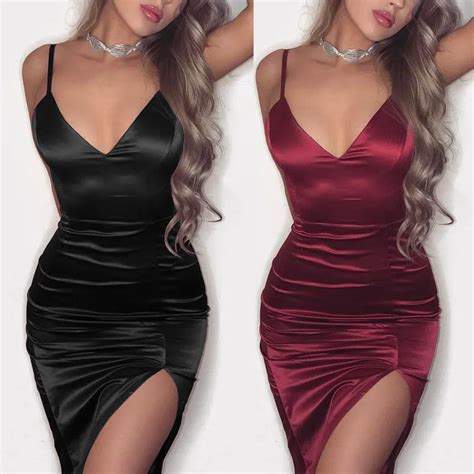 Hot Bodycon Party Mini Dress Women Sexy Backless Split Summer Dresses 2018 Fashion Night Club