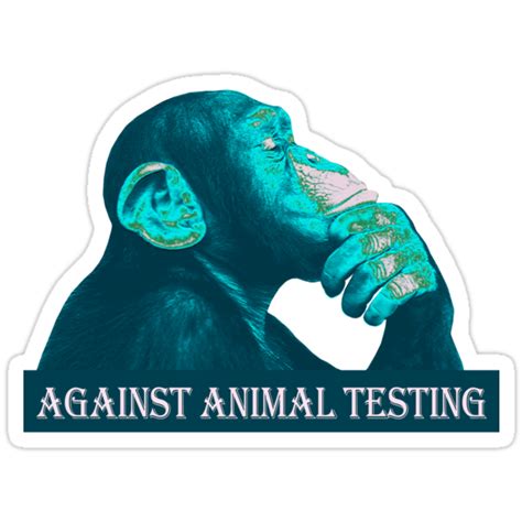 "AGAINST ANIMAL TESTING" Stickers by fuxart | Redbubble