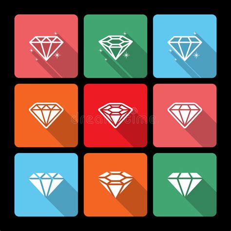 Vector Set Of Jewelery Logos Diamond Illustration Crystal Icons Stock