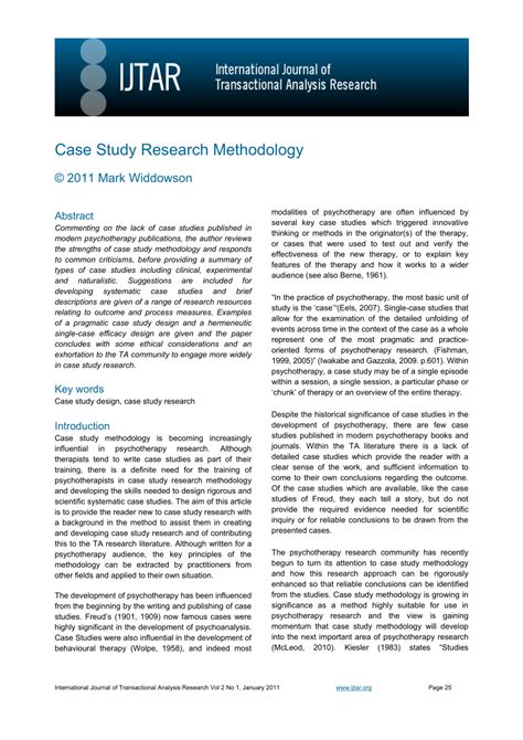 However, it is recognized widely in different social studies. (PDF) Case Study Research Methodology