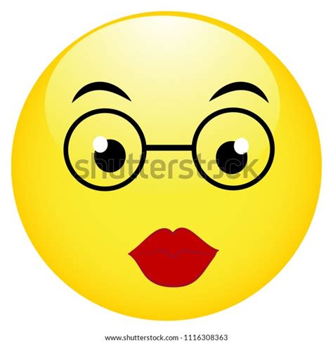 Cute Smiling Emoticon Wearing Eyeglasses Emoji Stock Vector Royalty