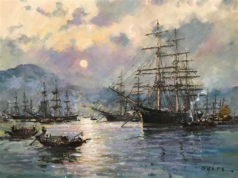 Marine Art Of Dale Byhre Old Sailing Ships Painting