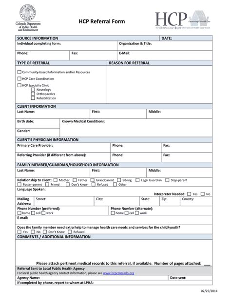 Fillable Online Colorado Health Referral Form For Hcp Care Coordination