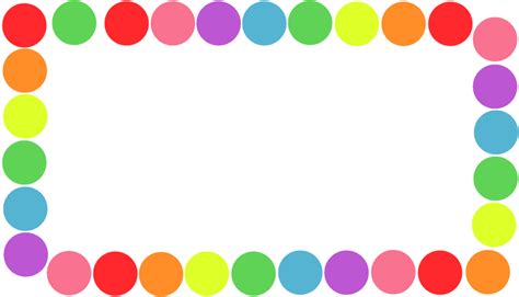 Colorful Polka Dot Border Clip Art Library