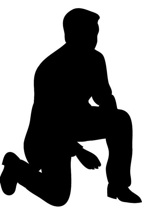 Person Kneeling Silhouette Png Clip Art Library