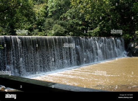 Hollins Mill Dam And Waterfall In Lynchburg Va Stock Photo 122351441