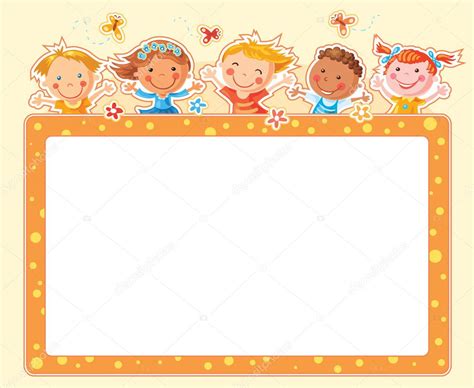 Happy Kids Rectangular Frame Stock Vector Image By ©katerinadav 64090993