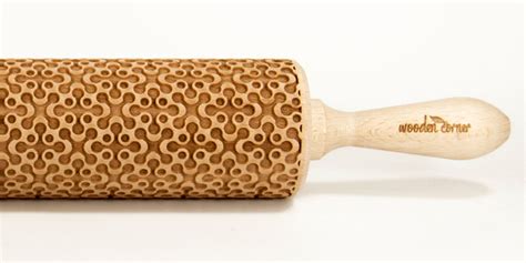 Geometric 4 Embossing Rolling Pin Engraved Rolling Pin Embossed