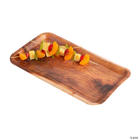 Faux Wood Plank Paper Serving Trays 3 Pc Oriental Trading