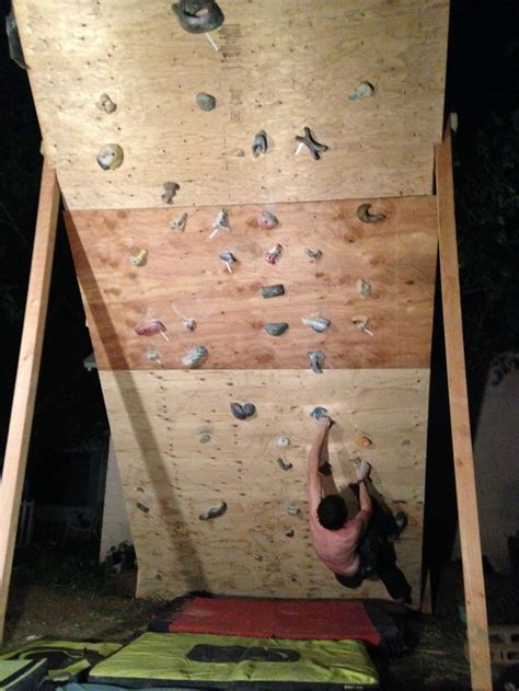 How to build a rock climbing wall cut your wood down to the height and width you want. Backyard Climbing Wall | Yards, Walls and Backyard
